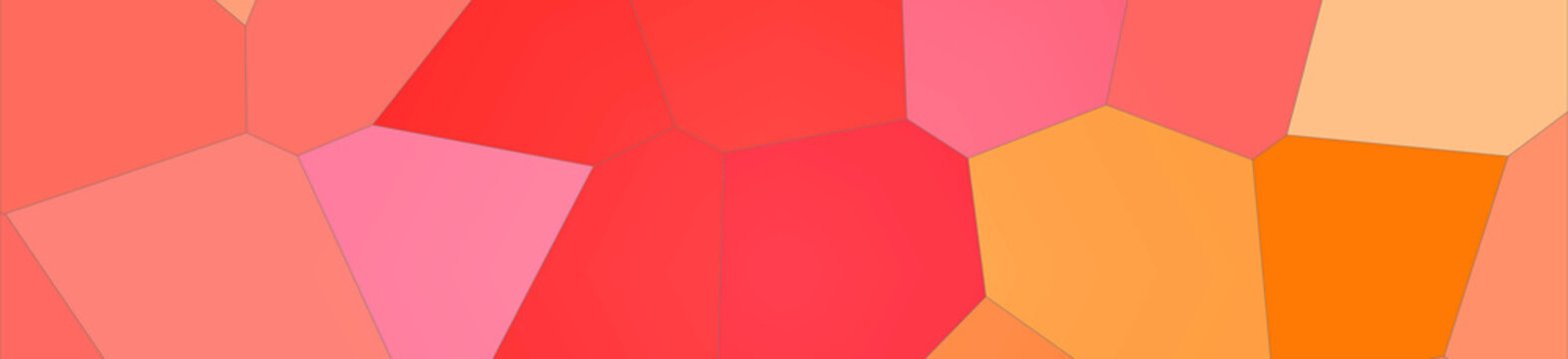 Orange, red and green bright Giant Hexagon in banner shape background illustration.