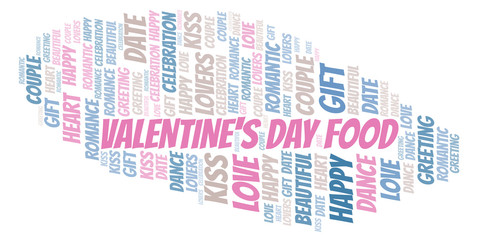 Fototapeta premium Valentine's Day Food word cloud.