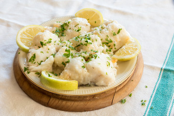 Cod with olive oil and parsley