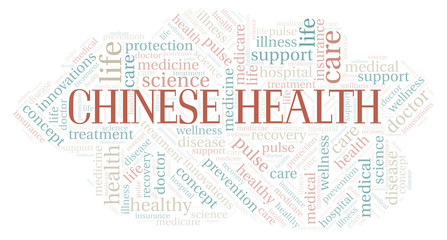 Fototapeta premium Chinese Health word cloud.