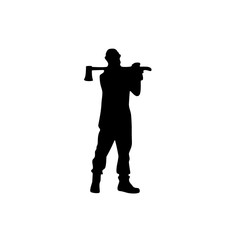 woodcutter male vector silhouette on white background