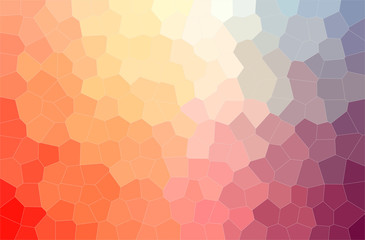 Abstract illustration of orange, pink, red Middle size Hexagon background