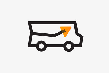 Delivery truck vector icon. Cargo van,logistic symbol.