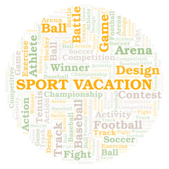 Fototapeta premium Sport Vacation word cloud.