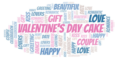 Fototapeta premium Valentine's Day Cake word cloud.