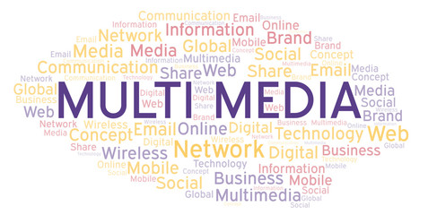 Obraz premium Multi Media word cloud.