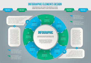 Circle, round infographic, template, chart, scheme, diagram, table, schedule, element. Vector.