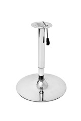 Single leg for office chair, made of alluminium chrome, isolated on white background