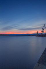 Nizhnevartovsk, sunset over river Ob