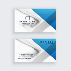 Fototapeta premium elegant blue marble texture business card design