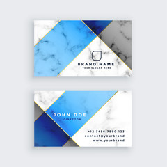 modern blue marble texture business card design