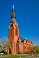 Fototapeta na wymiar Denkmalgeschützte evangelische Kirche 