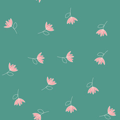 Seamless pattern with colorful flowers. Vector