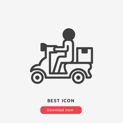 delivery motorbike icon vector