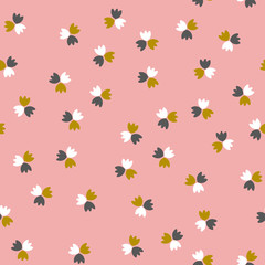 Seamless pattern with colorful flowers . Vector