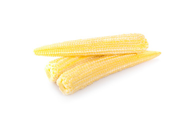 baby corn on a white background