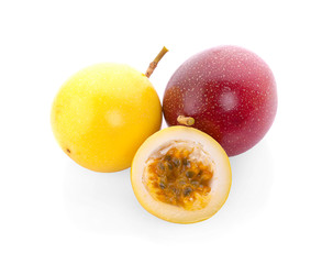 passionfruits isolated on white background