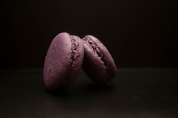  Macaroon cake on a black background
