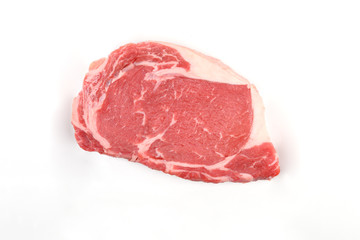 raw meat on white background