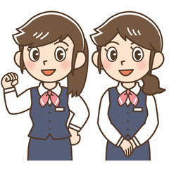 ビジネス　制服　女性　二人　3