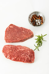 rohe Rindersteaks, Freisteller