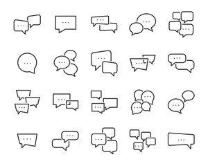 set of speech bubble icons, such as talk, chat, comment, conversation, review - obrazy, fototapety, plakaty