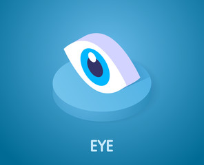 Eye isometric icon. Vector illustration. 3d concept