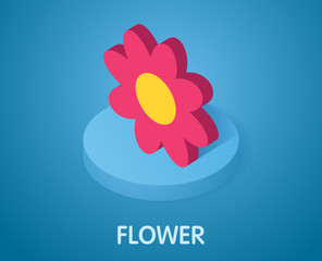 Flower isometric icon. Vector illustration. 3d concept