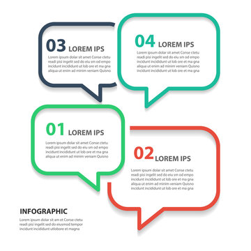 infographic 4 step presentation, infographic linear bubble