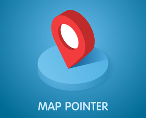 Map pointer isometric icon. Vector illustration. 3d concept