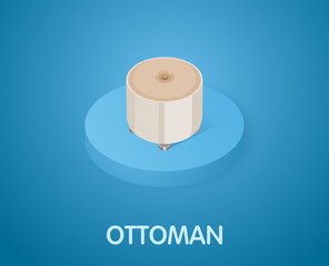 Ottoman isometric icon. Vector illustration. 3d concept