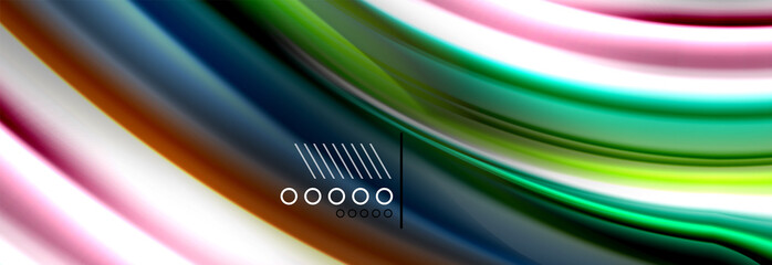 Rainbow color fluid wave lines flow poster. Wave Liquid shapes design