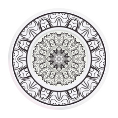 Concept decorative plates with Mandala ornament patterns. Home decor background. Vector illustration.