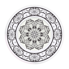 Fashion medallion. vector illustration. plate with colorful ornaments.