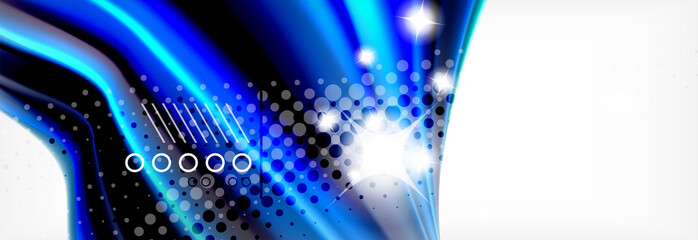 Abstract wave lines liquid fluid rainbow style color stripes background. Artistic illustration for presentation, app wallpaper, banner or poster