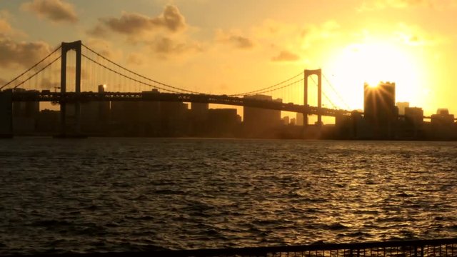 Timelapse View of Tokyo Bay Sunset 3