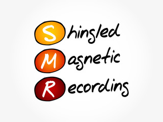 SMR - Shingled Magnetic Recording acronym, technology concept background