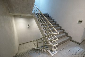 Stairway at fire emergency exit to the ground floor