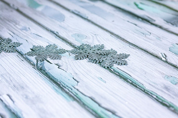 snowflakes on the planks