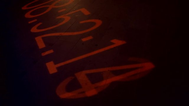 digital countdown projected onto the floor