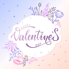 cute Happy Valentine's day greeting card, poster, banner