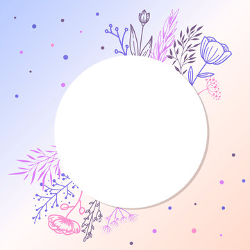 Cute empty florall frame with a room for your text for any kinds of cards, posters, banners, invitations design ideas.