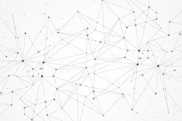 Futuristic abstract background blockchain technology. Global internet network connection. Peer to peer network business concept. Global cryptocurrency blockchain vector banner. Wave flow