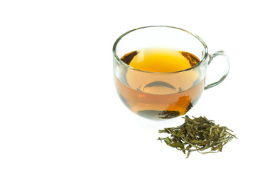 Tea and dried leaves