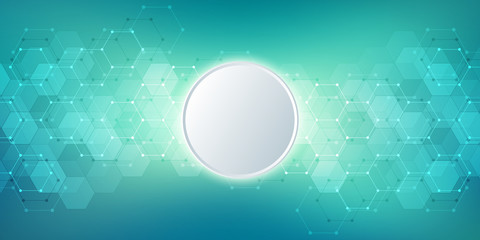 Geometric abstract background with hexagons elements. Medical background texture for modern design.