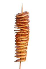 spiral french fries on white