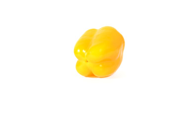 Yellow  fresh and healthy peppers on white background