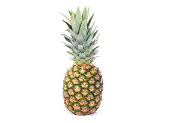 Ripe and fresh pineapple on white background
