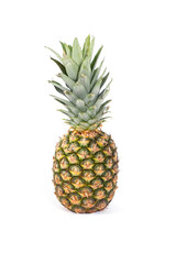Ripe and fresh pineapple on white background