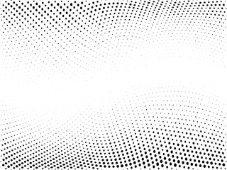 Halftone gradient pattern. Abstract halftone dots background. Monochrome dots pattern. Wave Grunge texture. Pop Art, Comic small dots. Vector design for presentation, report, flyer, cover